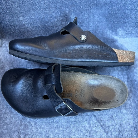 Birkenstock Boston Leather Clogs Black Men’s EU 46 US 13 Casual Comfortable - Picture 14 of 15